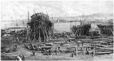 Shipyards of the Pharo at Marseilles by Lucien Marcelin Gautier
